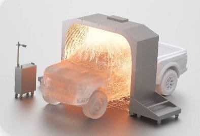 Estación de escaneo y fotografía vehicular